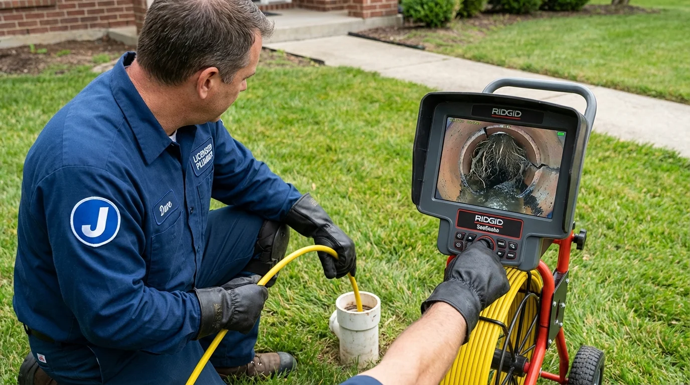 Sewer camera inspection being performed by Johns Plumbing LLC in Palatine