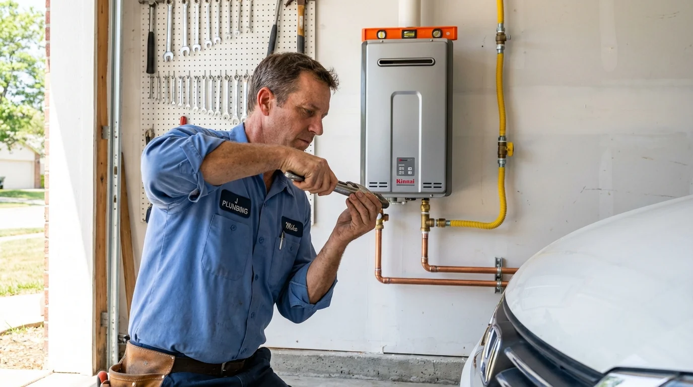 Tankless water heater installation by a Johns Plumbing LLC plumber in Palatine